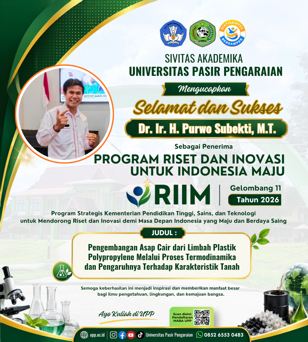 Prestasi Nasional! Dosen UPP Raih Pendanaan RIIM 2026 Berkat Inovasi Pengolahan Limbah Plastik